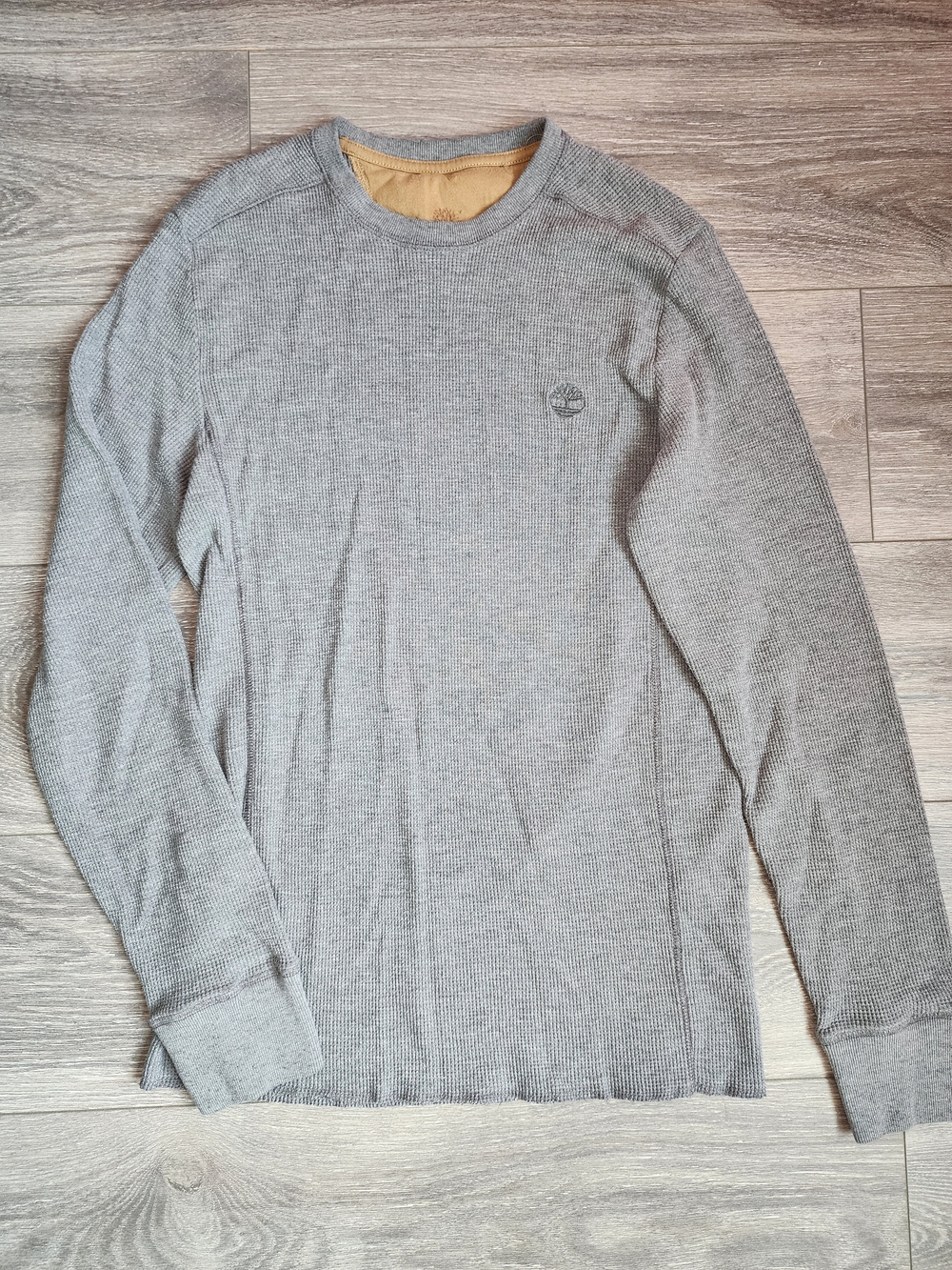 Timberland Men's Gray Long-Sleeve Thermal Waffle Shirt Size Small